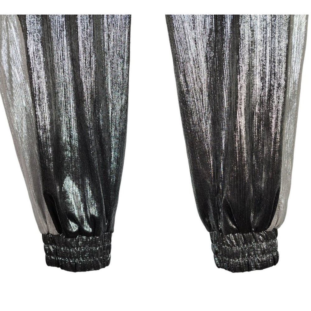Retrofete Silver Metallic Pants Jogger Extra Small XS - Picture 2 of 7